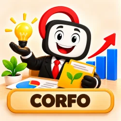 Mascota CORFO con ideas y crecimiento